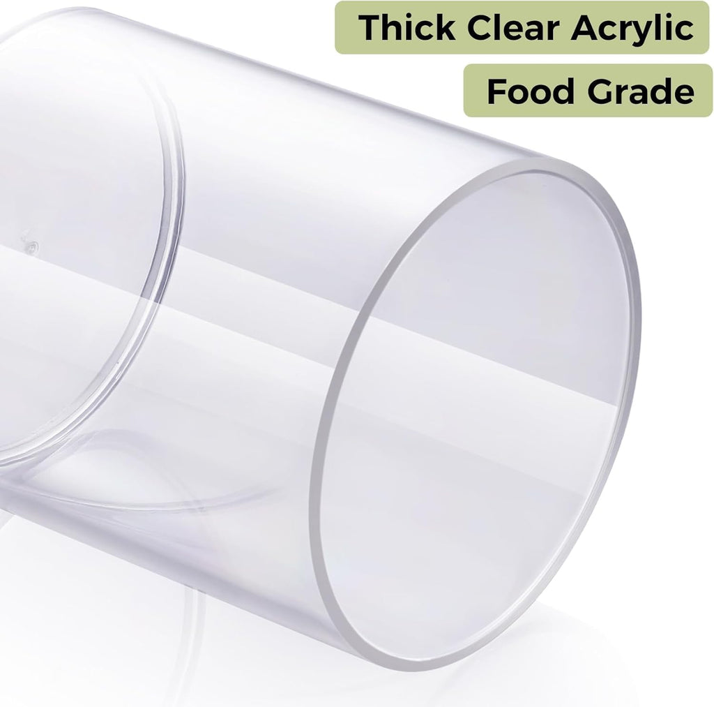 Skiennix Acrylic Qtip Holder Dispenser - 4 Pack Clear Canisters for Cotton Swabs & Makeup Storage