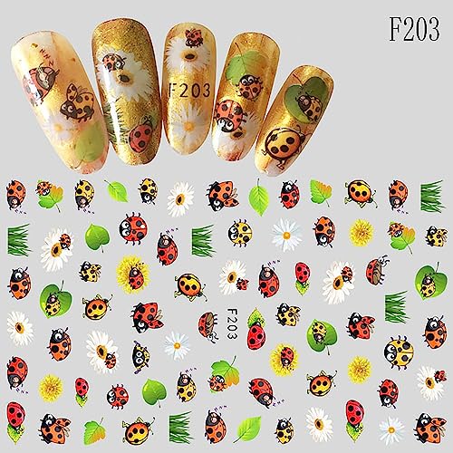 3D Insect & Animal Nail Art Stickers - 6 Sheets Bee & Butterfly Decals