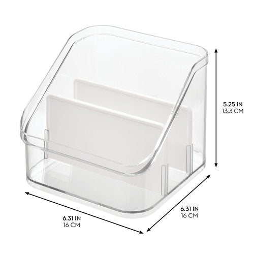 InterDesign Crisp Divided Organizer, Clear/Matte White