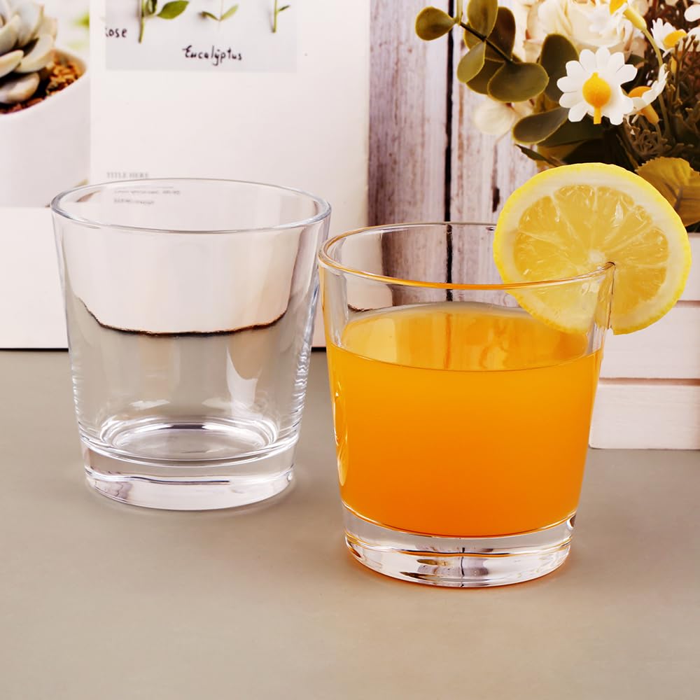 BTGLLAS 9oz Lowball Glasses, 24pc Short Glass Sets - Lead-Free Crystal Drinking Glasses for Water, Mojito, Tom Collins - Premium Bar Glassware & Cocktail Glass Set (24, Small)