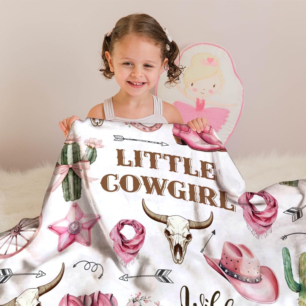 Skiennix Western Baby Blanket - Soft Cowgirl Minky Blanket for Nursery Decor | Lightweight & Warm for Newborns