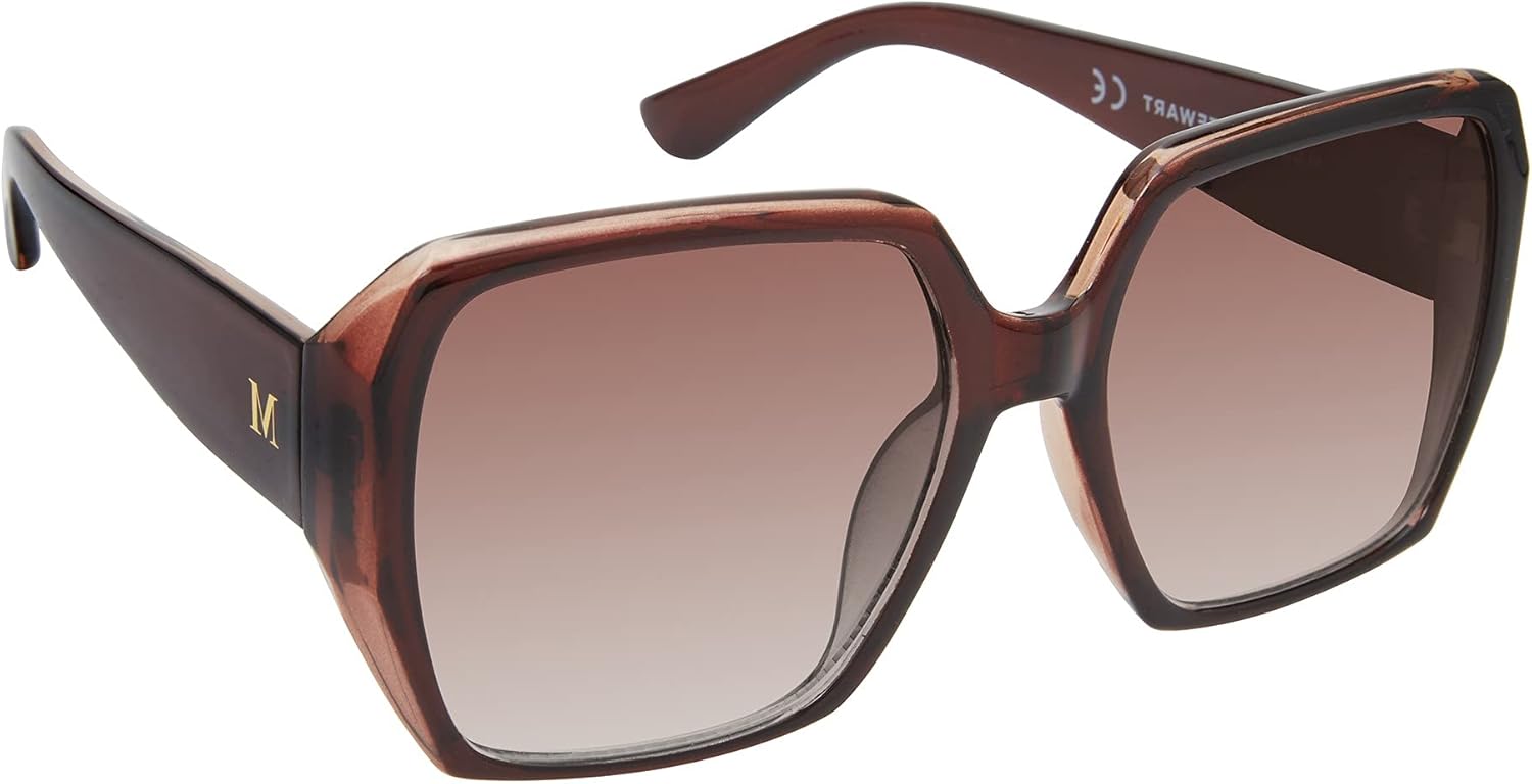 Martha Stewart Women's UV400 Protective Square Sunglasses - Timeless 58mm Gift for Her