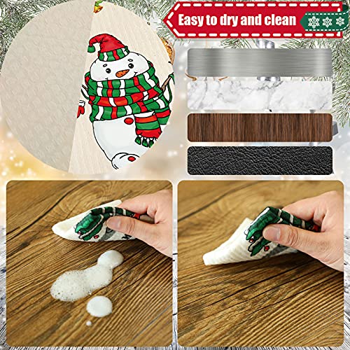 CHENGU 6 Pcs Cute Style Christmas Dishcloths - Reusable & Absorbent