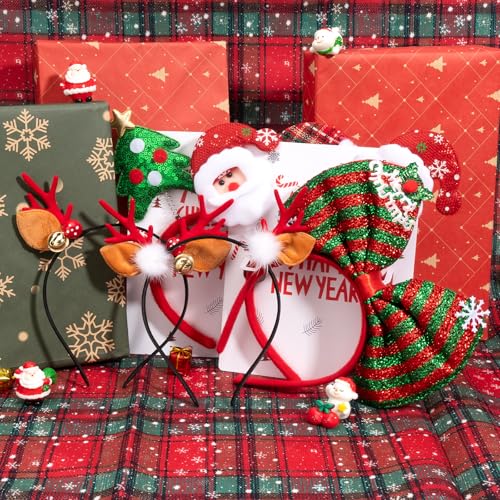 BLAAROOM Christmas Antler Headband with Bells and Deer Ears