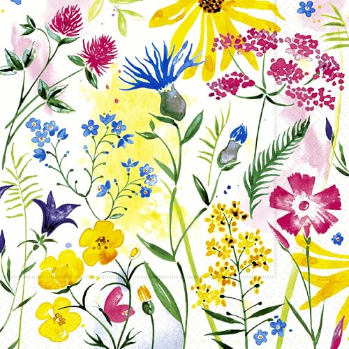 Disposable 3-Ply Party Napkins - Electric Floral, 20-Count
