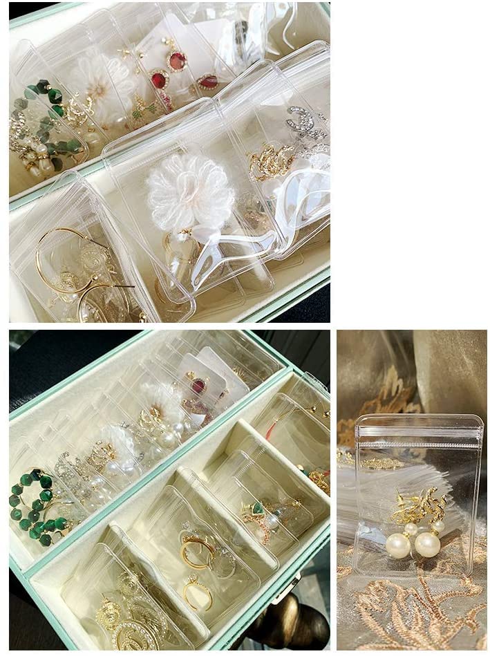 NATX 100 Clear PVC Zip Lock Jewelry Bags - Airtight Organizers