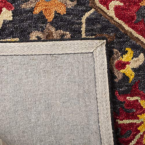 SAFAVIEH Aspen Collection Accent Rug - 2' x 3', Charcoal & Cream, Handmade Boho Medallion Wool, Ideal for High Traffic Areas in Entryway, Living Room, Bedroom (APN511H)