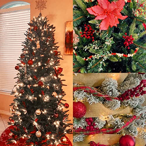 Artificial Red Berry Stems 30 Pack Christmas Holly Branches for Holiday Decorations - Variation: Red