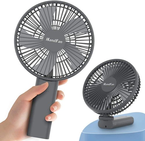HandFan 6-Inch Handheld Fan - 4000mAh Battery, 6 Speeds, Strong Airflow, Foldable Design | Grey