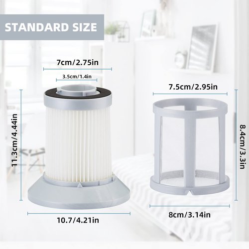 3 Pack Filters for Bissell Zing & Powerforce Bagless Canister Vacuum 2156A / 1665/16652 / 1665W, Zing Vacuum Filter Replacement with 1 Cleaning Brush