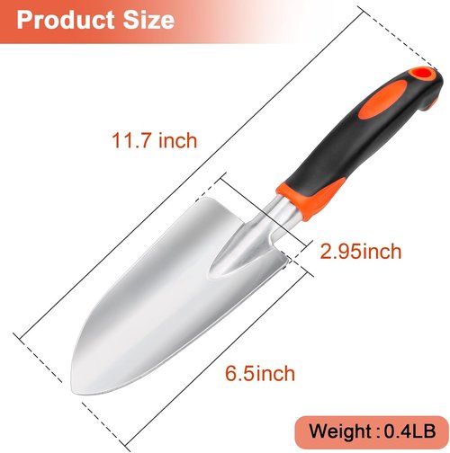 Garden Hand Trowel by [Brand Name] - Heavy Duty Ergonomic Shovel for Easy Digging | Rust Resistant, Orange