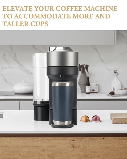 Riser Stand for Nespresso Vertuo Pop+, 3D Printed Coffee Machine Elevation Stand, Compatible with Standard and Deluxe Models, Accommodates Cups with Height Up to 7.48" or Shorter, Fits for YETI Rambler 20 oz Tumbler and Contigo Huron 16 oz Travel Mug