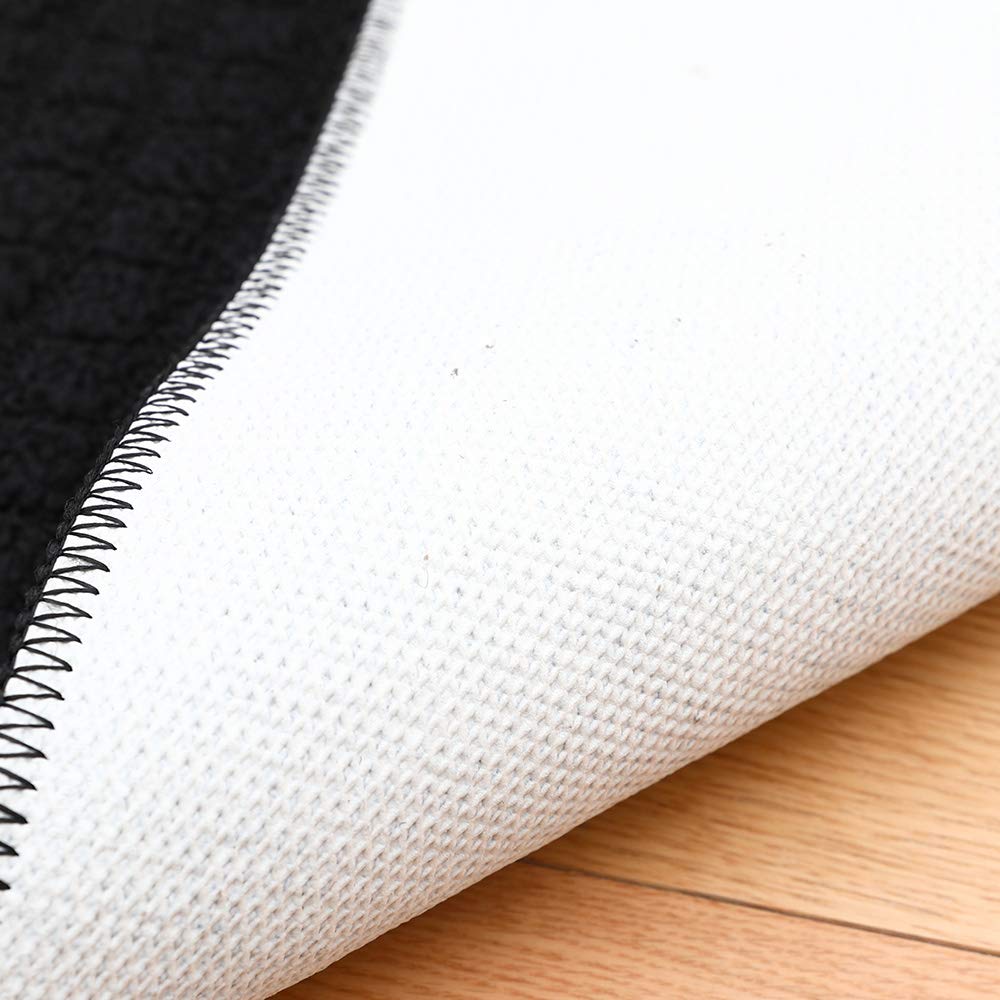 COSY HOMEER 32X20 Inch Anti Fatigue Kitchen Rug Mats are Made of 100% Polypropylene Half Round Rug Cushion Specialized in Anti Slippery and Machine Washable Black(3 pcs)