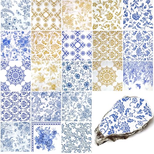 21-Pack Floral Decoupage Napkins for Parties & Events - 6.5"