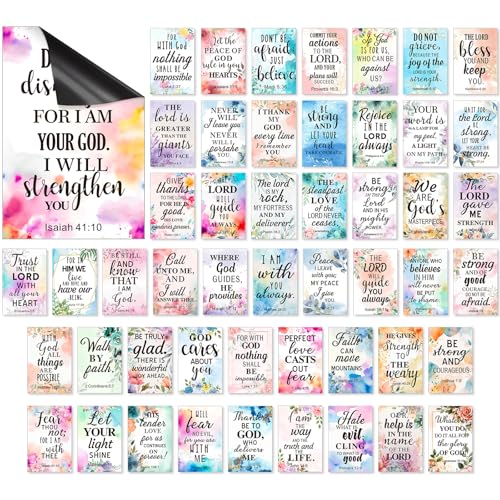 50 Pcs Inspirational Christian Refrigerator Magnets with Bible Verses