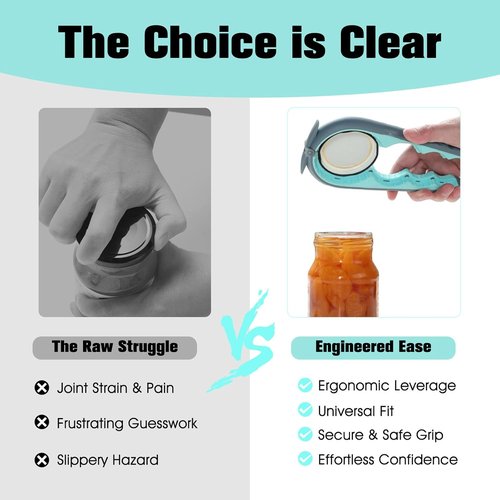 Jar Opener by [Brand Name] - 5-in-1 Multi-Function Can Opener with Ergonomic Non-Slip Handle | Ideal Kitchen Tool for Seniors and Arthritis Relief - Blue