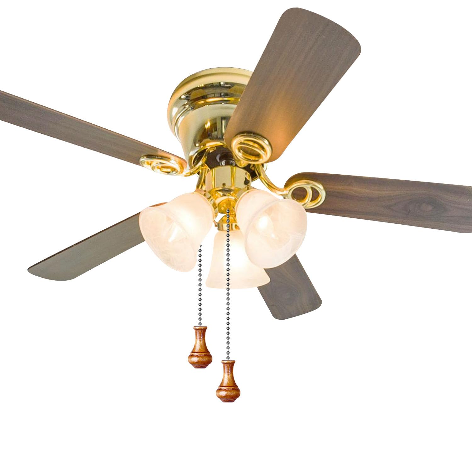 SHIFANQI Ceiling Fan Pull Chain, 4 Pack Wooden Pendant Pull Chain Extension, 12 Inches Decorative Chain Pulls for Ceiling Light Fan Lamp, Beads Ball Pull Chain Extenders with Connector, D