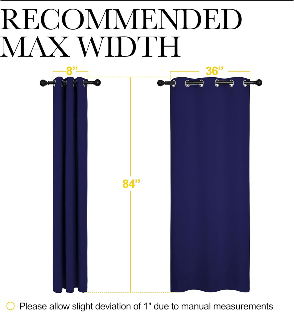 NICETOWN Blackout Curtains - Energy Saving Thermal Insulated Drapes for Living Room | Royal Blue, 42x84-Inch Pair