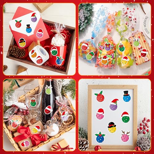 Haooryx Christmas Pickleball Stickers 1000 Pcs Bulk Waterproof Vinyl Decals