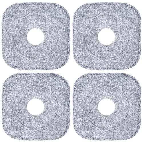 4 Pack Microfiber Mop Pads Refills - 8.6" Square, Superior Absorbency