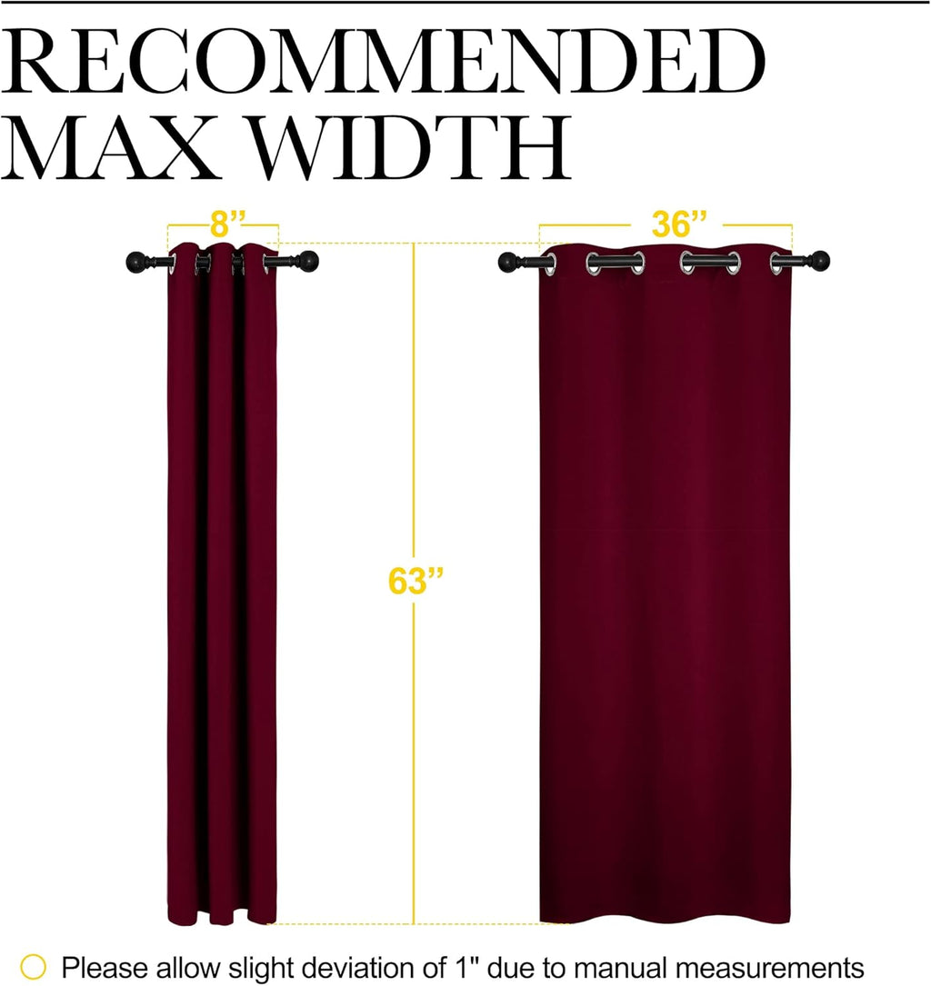 NICETOWN Blackout Curtains - Energy-Efficient Room Darkening Drapes | Wine Red, 2 Panels (W42 x L63)