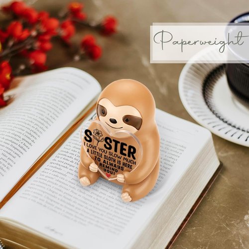 FOKCBOCM Sloth Figurine - Inspirational Gift for Sister, Friend, or Coworker | Encouragement Decor