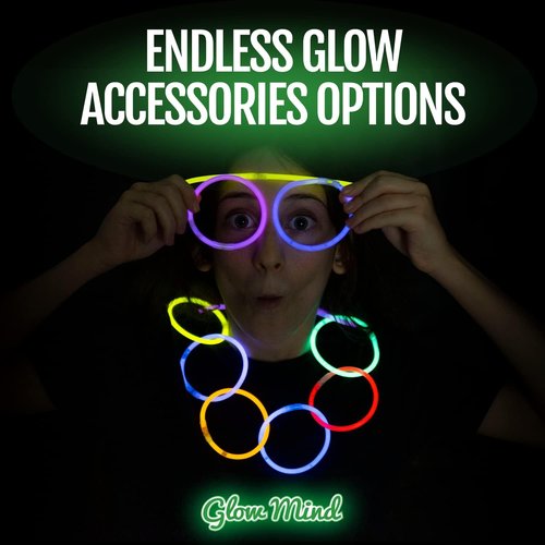 500 Ultra Bright Glow Sticks by Glowtastic - Halloween Glow in the Dark Party Supplies - 8" Glowsticks with Bracelets & Necklaces