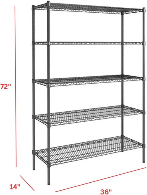 5-Tier Metal Adjustable Freestanding Garage Storage Shelving Unit by [Brand Name] - 36 in. W x 72 in. H x 14 in. D