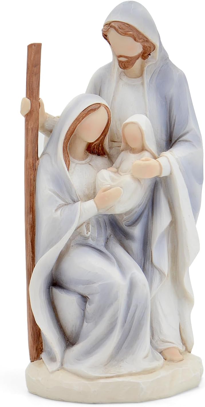 Skiennix Christmas Nativity Set - Large Hand-Painted Holy Family Figurines | 10" Indoor Decorations