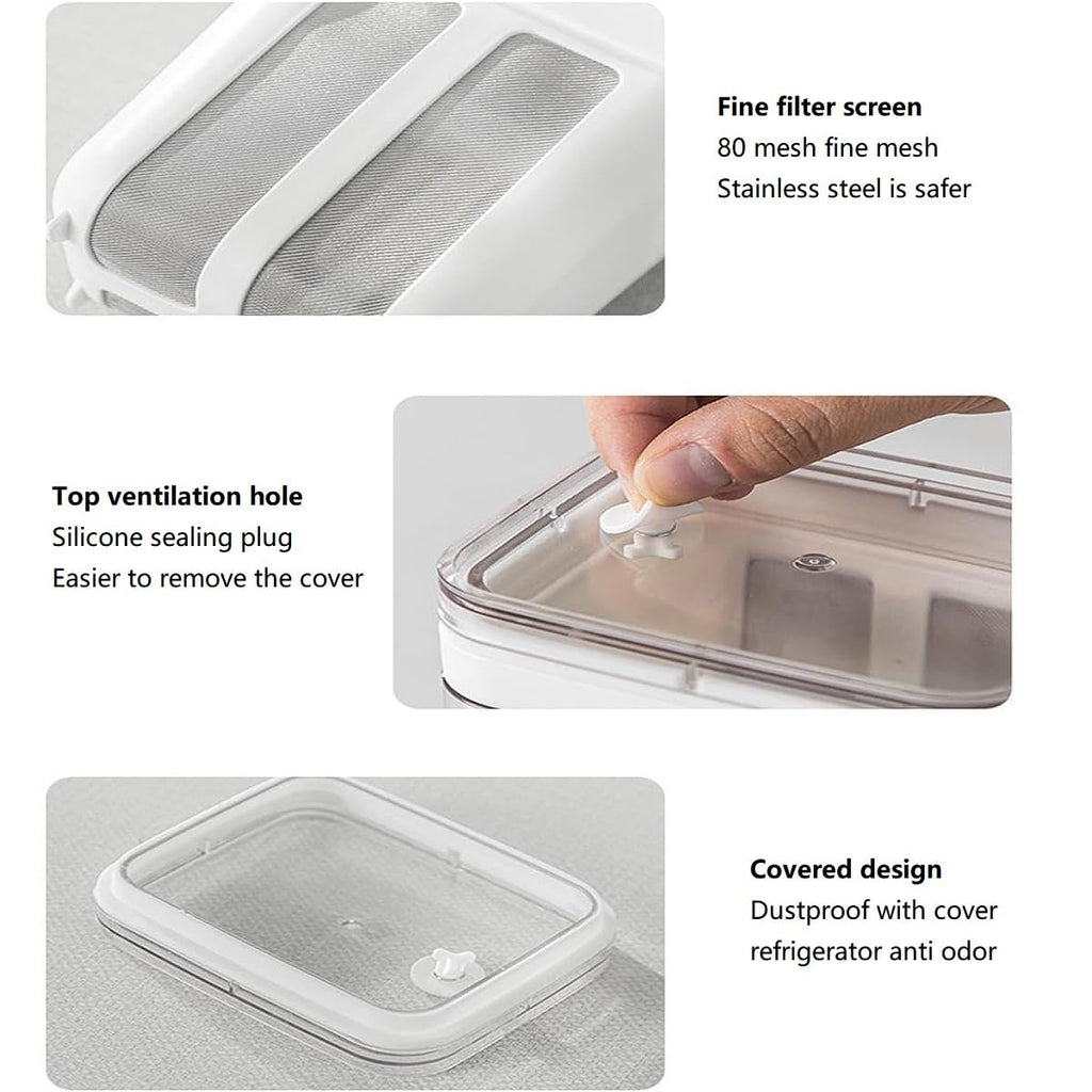 Yogurt Strainer—[1.16QT/0.29GAL] Total & [0.55QT/0.1375GAL] Filter, Greek Yogurt Strainer Yogurt Press, BPA-Free PP Strainer for Whey Separation & Greek Yogurt Maker(Total1.16QT)