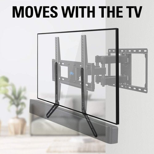 Mounting Dream Full Motion TV Wall Mount and Soundbar Bracket Bundle for 26-55 Inch TVs, Max VESA 400x400mm, 60 LBS, Sound Bar Mount for Above or Under TV Up to 15 LBS
