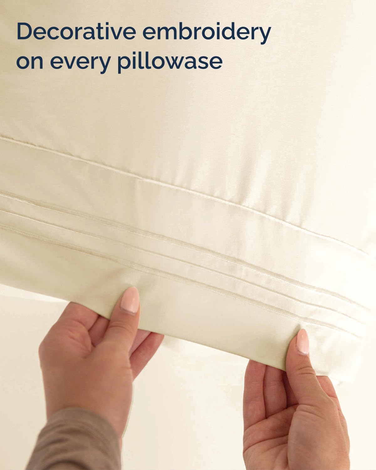 Skiennix Twin XL Sheet Set - Comfy Cooling Bed Sheets for Ultimate Luxury - Deep Pockets, Soft & Wrinkle-Free - Off White