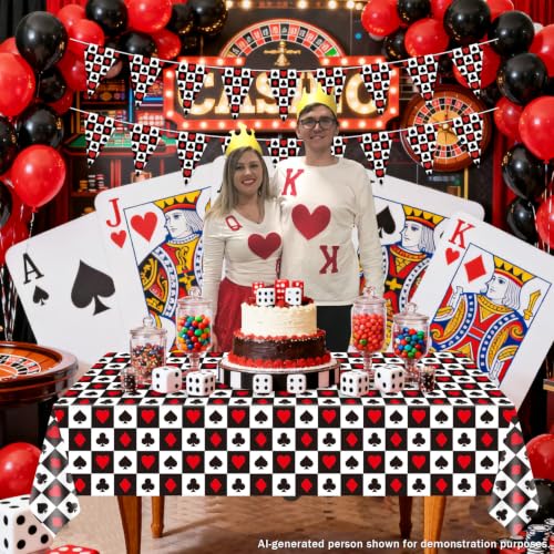 Casino Party Decorations - Poker Tablecloths & Banners Set