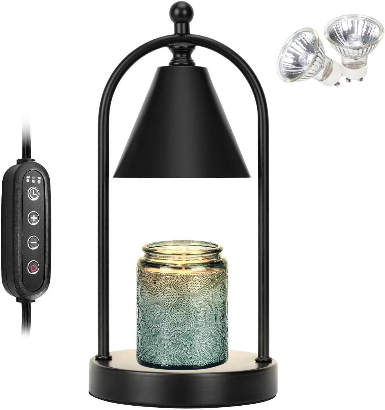 Soilsiu Candle Warmer Lamp - Dimmable Electric Candle Light for Home Decor | Timer & 2 Bulbs Included