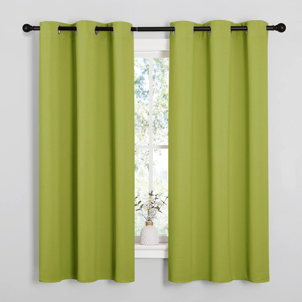 NICETOWN Blackout Curtains - Fresh Green Thermal Insulated Drapes for Small Windows | 40" Length, 29" Wide, 2 Panels