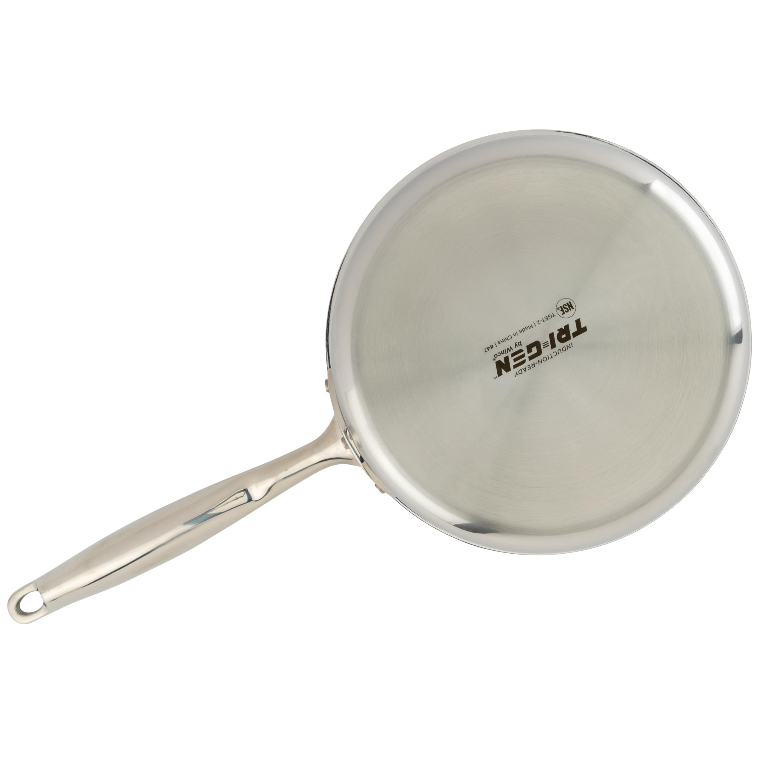 WINCO Tri-Ply Saute Pan, Silver