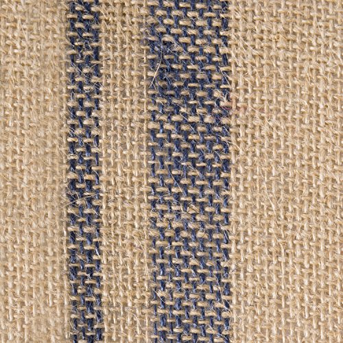 DII Jute Burlap Table Runner 14x108" - Double Border Blue
