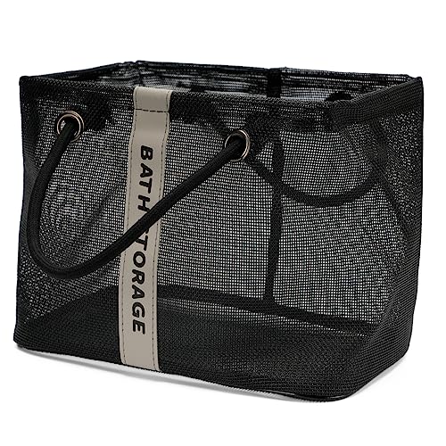TOPASION Large Capacity Shower Caddy Organizer - Black Mesh