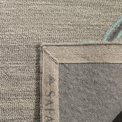 SAFAVIEH Dip Dye Collection 2' x 3' Grey / Turquoise DDY510C Handmade Medallion Premium Wool & Silk Accent Rug