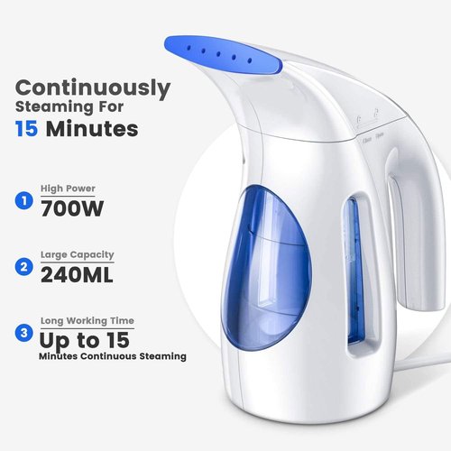 HiLIFE Portable Clothes Steamer - 700W Handheld Design with 240ml Capacity | Ocean Blue, Ideal for Home & Office