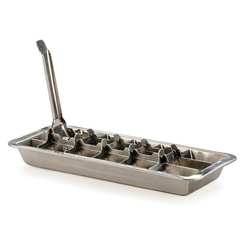Metal Ice Cube Trays, Stainless Steel Ice Cube Trays, 18-Slot Ice Cube Tray with Easy Release Handle, Detachable Ice Trays for Bars Kitchens Dishwasher, Stainless Steel Ice Cube