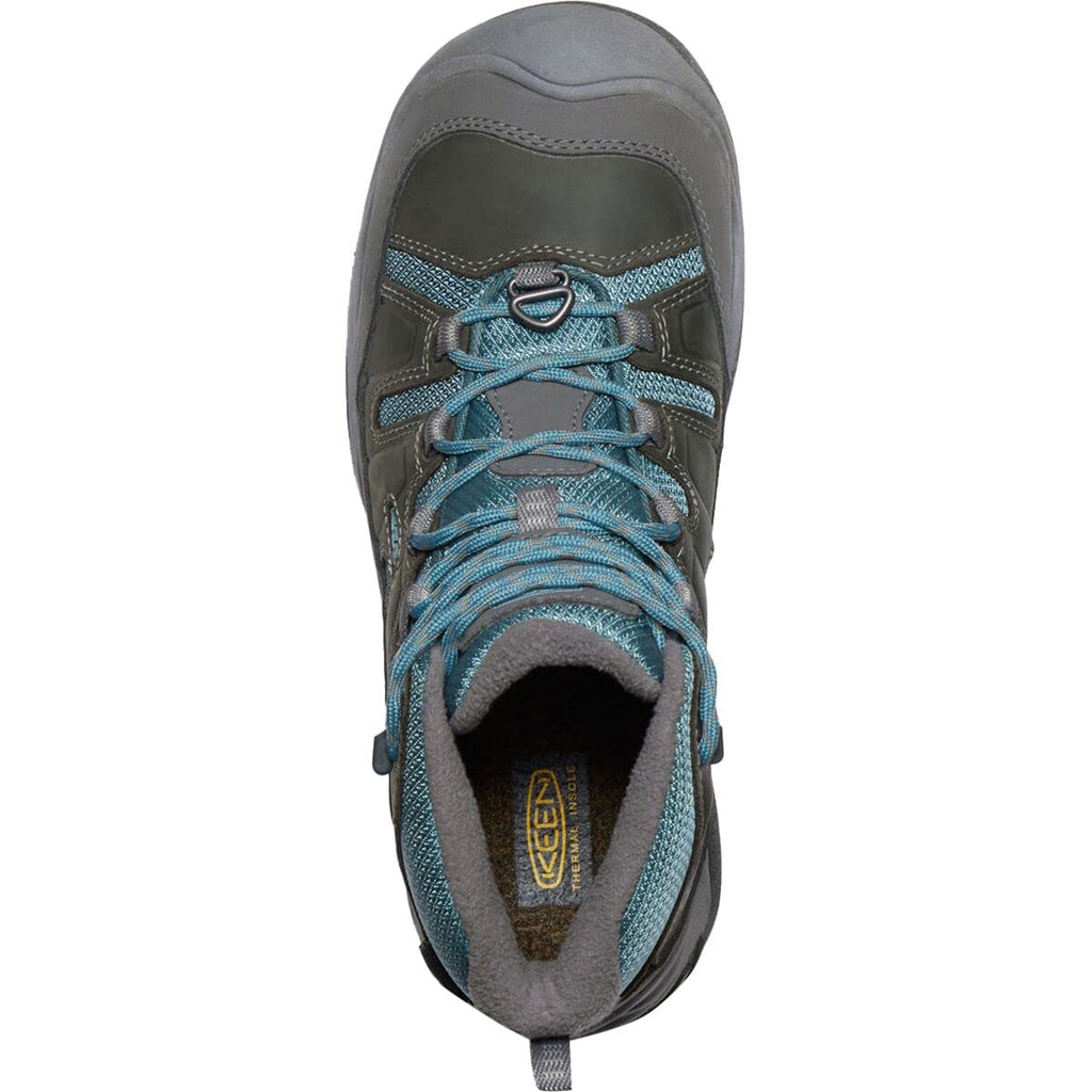 KEEN Women’s Circadia Mid Height Polar Hiking Boots, Steel Grey/North Atlantic, 9.5 Medium US