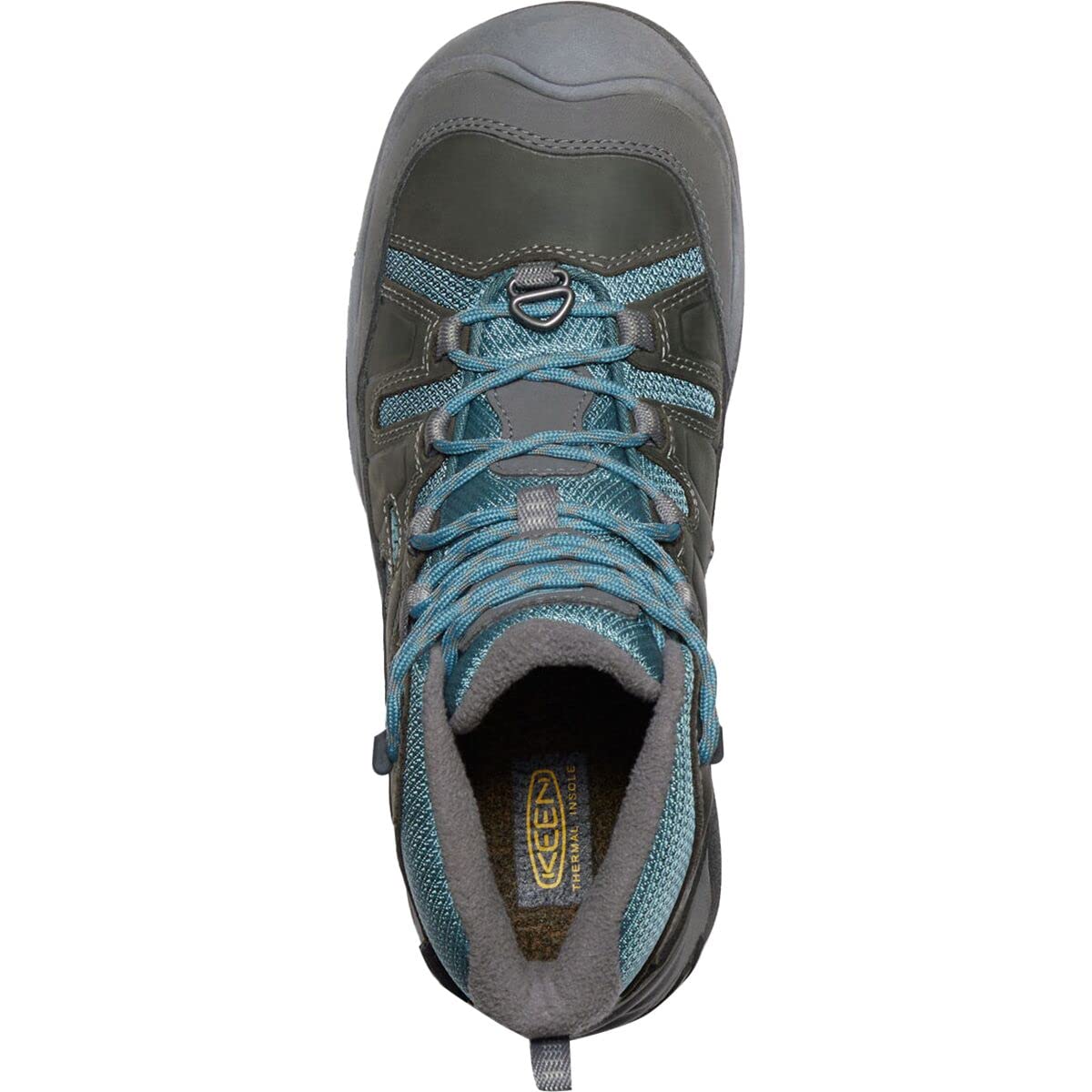 KEEN Women’s Circadia Mid Height Polar Hiking Boots, Steel Grey/North Atlantic, 9.5 Medium US