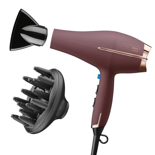Infiniti PRO by CONAIR Hair Dryer - 1875W AC Motor with Diffuser & Concentrator Attachments | Plum Color