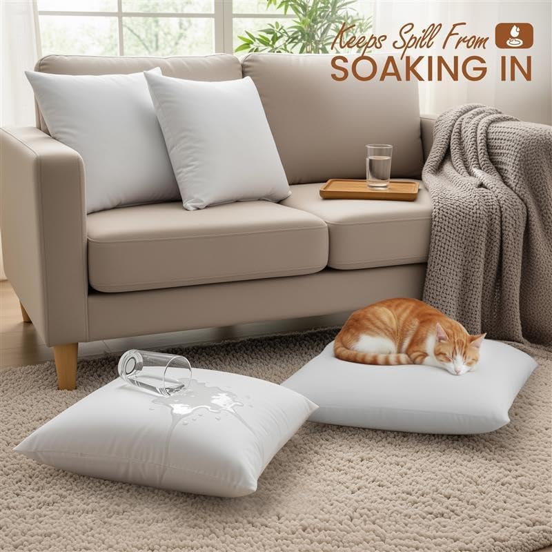 Utopia Bedding Outdoor Pillow Inserts - Water Resistant Garden Throw Pillows | 18 x 18 Inches (Pack of 2)