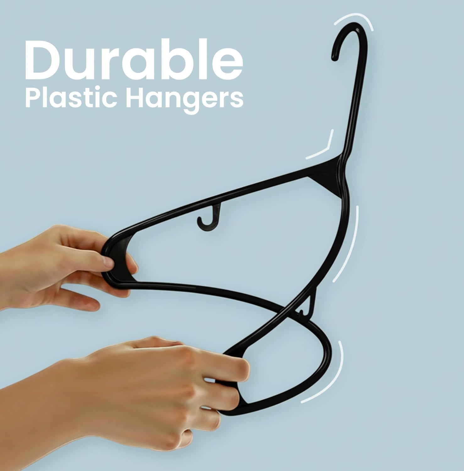 Utopia Home Plastic Hangers 50 Pack - Durable Space-Saving Closet Organizers - Ideal for Shirts, Pants & Coats (Black)