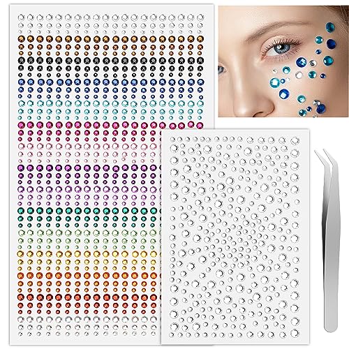 Etercycle Self-Adhesive Face Gems Festival Rhinestones for Makeup & Hair
