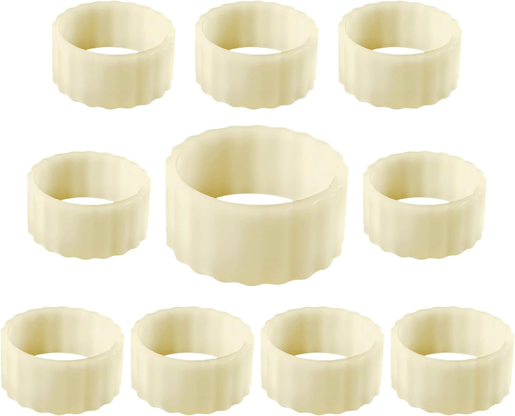 Skiennix Silicone Candle Grippers - 10-Pack Taper Candle Holders | Stay Put Design for Weddings & Home Decor (White)