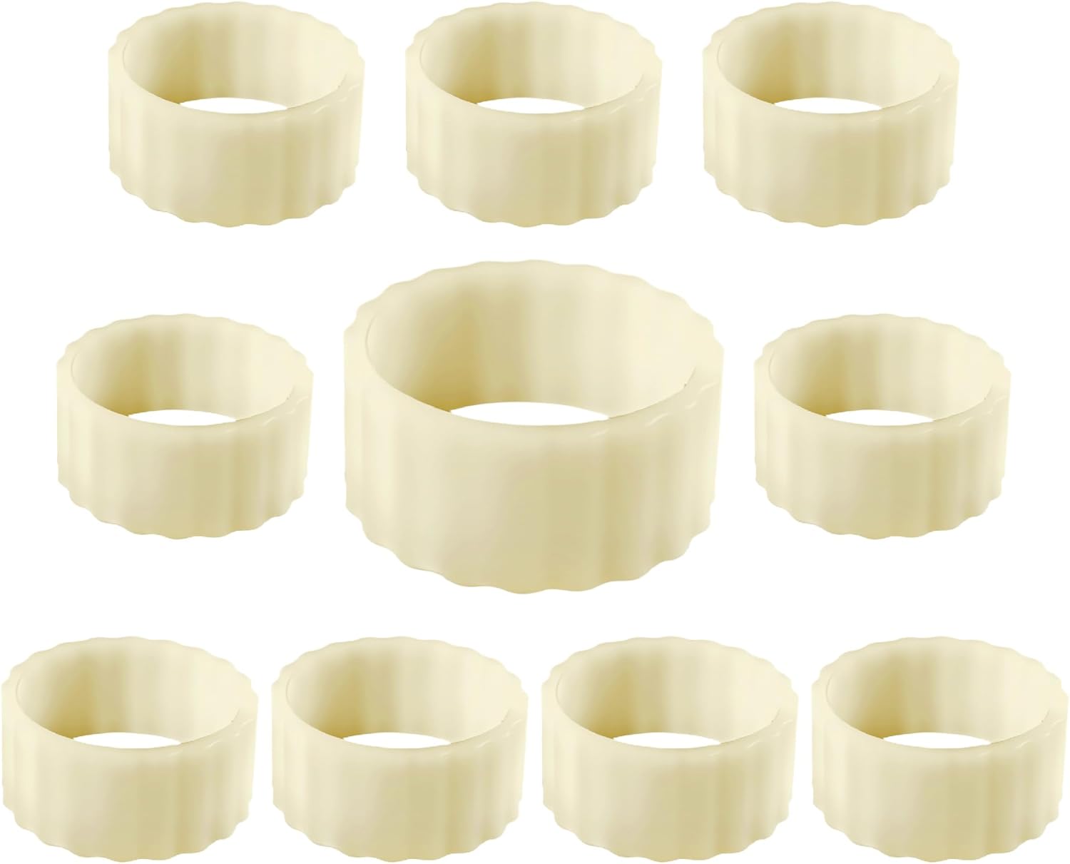 Skiennix Silicone Candle Grippers - 10-Pack Taper Candle Holders | Stay Put Design for Weddings & Home Decor (White)