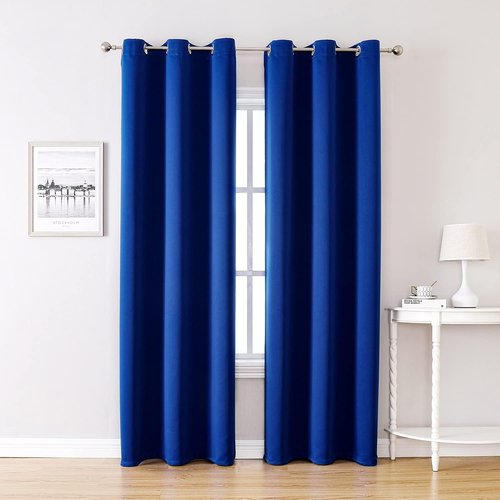 ChrisDowa Grommet Blackout Curtains - Thermal Insulated Room Darkening Panels, Royal Blue, 42W x 84L